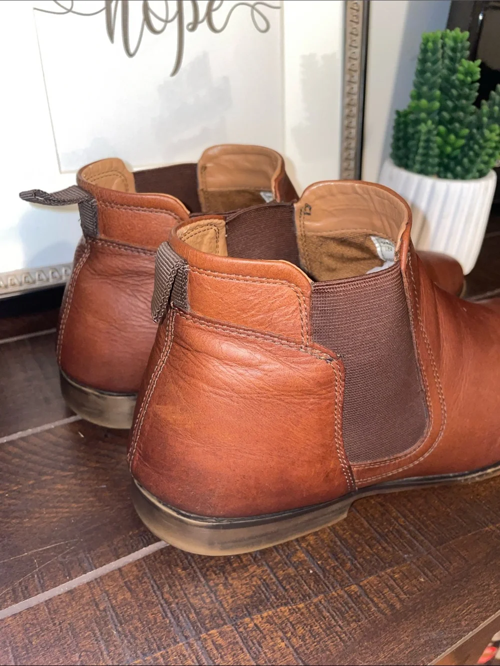 Crown Vintage Farid Men's Tan Leather Chukka Chelsea Boots Size 12